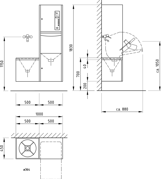 Plano de dimensiones TopLine 10A